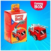 Игровой набор Funny Box "Пожарная техника" карточка, фигурка, лист наклеек