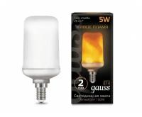 Светодиодная лампа Gauss LED T65 Flame 5W E14 20-80lm 1500K