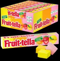 Жевательные конфеты Fruit-tella Ассорти с фруктовым соком, 41 г, бумажная обертка, 21 шт. в уп., 21 уп