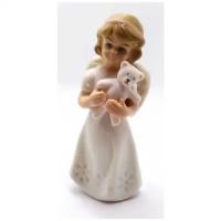 Статуэтка фигурка Ангел с мишкой 12см фарфор для интерьера, сувениры и подарки, декор для дома, фигурки коллекционные