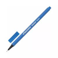 Ручка капиллярная (линер) BRAUBERG "Aero", голубая, трехгранная, металлический наконечник, линия письма 0,4 мм, 142259 5 шт