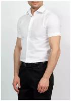 Рубашка мужская короткий рукав GREG 115/109/572/ZV, Приталенный силуэт / Slim fit, цвет Белый, рост 174-184, размер ворота 38