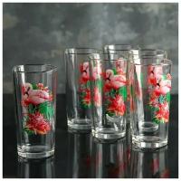 Декостек Набор стаканов для сока "Фламинго", 250 мл, 6 шт