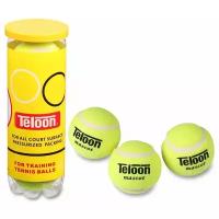 Мяч для большого тенниса TELOON (3 шт в тубе) тренировочный Стандарт 801Т Р3 Желтый