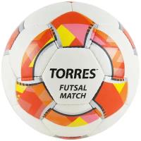 Мяч футзал. "TORRES Futsal Match" арт.FS32064, р.4, 32 панели. PU, 4 подкл. слоя, бело-красный