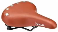 Седло для велосипеда VELO VL-8114S, 268x221мм, стальные пружины, коричневое, арт. 470119