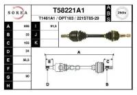 EAI GROUP T58221A1 T58221A1_привод левый! 595mm ABS Opel Vectra B/Astra G 1.8i/2.0i/2.0Di/Dti 95>