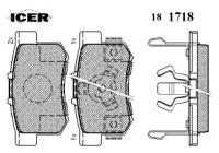 Комплект тормозных колодок диско Icer 181718 Honda: 43022-S9A-E00 43022-SJF-E00 43022-TL0-G50 43022-S9A-010