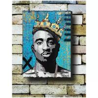 Картина на досках 'Рэп. Рэпер. Рэперы. Тупак. 2Pac' 30/40 см