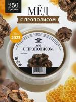 Мед с прополисом 250 г, натуральный фермерский мед, пп продукт, для иммунитета, при простуде, природный антибиотик