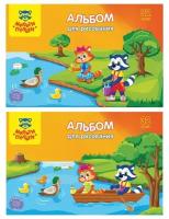 Альбом для рисования 32л, А4, на склейке Мульти-Пульти "Приключения Енота", с раскраской