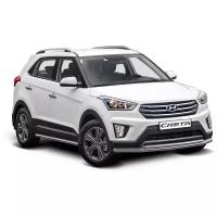 Защита переднего бампера d57+d42 Rival для Hyundai Creta I 2016-2021, нерж. сталь, R.2310.002