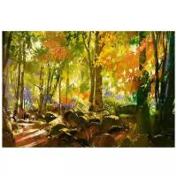 Фотообои Milan Солнечный лес. Масло, M 6038, 200х135 см, виниловые на флизелиновой основе