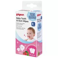 Салфетки для полости рта PIGEON Baby Tooth&Gum Wipes Клубника (от 6 мес), 20 шт