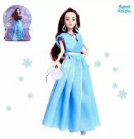 Кукла-модель шарнирная "Снежная принцесса Ксения", с аксессуаром, голубое платье