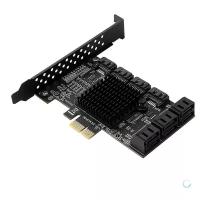 Контроллер PCIe x1 v2.0 (ASM1062+2xJMB585) 10 x SATA, SATA 3.0 (6Gb/s) | ORIENT AJ1062S10