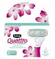 Сменные кассеты для женской бритвы Schick Quattro for Women Sensitive 4 шт