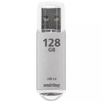 Флешка SmartBuy V-Cut USB 3.0/3.1 128 ГБ, 1 шт., серебристый