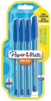 Ручка Paper Mate Набор ручек шариков. InkJoy 100 (1956711) синий d=0.5мм син. черн. блистер 1стерж. линия 0.3мм треугол. 1цв. 4 ручки