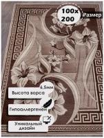 Российский прямоугольный ковер на пол 100 на 200 см в гостиную, зал, спальню, кухню, детскую, прихожую, кабинет, комнату