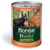 Консервы Monge Dog Mini Adult Bwild Grain Free из утки с тыквой и кабачками - 400 г