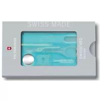 Швейцарская карта Victorinox SwissCard Nailcare 0.7240.T21 бирюзовый полупрозрачный коробка подарочная