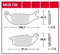 TRW Колодки торм. зад. 107.2 x 40.2 x 10.0 mm / 91.7 x 40.2 x 10.0 mm MOTO