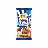 Шоколад ALPEN GOLD (альпен гольд) MaxFun молочный начинка взрывная карамель, мармелад со вкусом колы, попкорн 150г