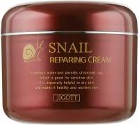 Jigott Snail Reparing Cream Восстанавливающий крем для лица с муцином улитки, 100 г