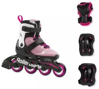 Детские ролики с защитой Rollerblade Microblade Combo G - Pink/White