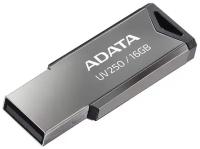 Флешка USB A-Data UV250 16ГБ, USB2.0, серебристый [auv250-16g-rbk]