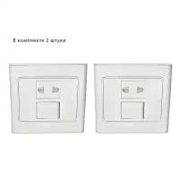 Мебельная розетка с выключателем Eleganz White Комплект из 2 штук