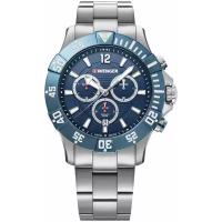 Наручные часы WENGER Seaforce Швейцарские наручные часы Wenger 01.0643.119 с хронографом, серебряный, синий