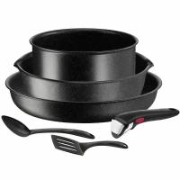 Набор посуды со съемной ручкой Tefal Ingenio Black Stone L3999002, 6 предметов, с антипригарным покрытием