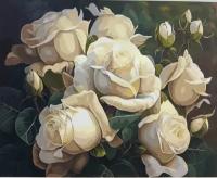 Картина по номерам Paintboy 40х50 см "Белые розы", холст на подрамнике