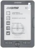 Электронная книга Digma K1 6" E-ink HD Pearl 758x1024 600MHz 128Mb/4Gb/SD/microSDHC темно-серый