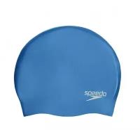 Шапочка для плавания Speedo Plain Molded Silicone Cap, 8-70984D437, голубой, силикон