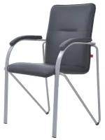 Конференц-кресло КНР Samba Silver, кожзам, черный|кожзам
