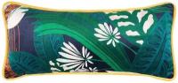Подушка декоративная со съемным чехлом на скрытой молнии зеленая для интерьера 45х20 см, Moroshka Shangri La