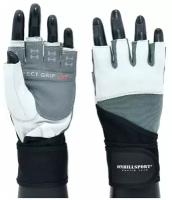 Перчатки для фитнеса с фиксатором мужские кожа белые Sportlim Q10 - XXL