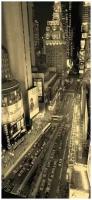 Самоклеящиеся фотообои "Ночной Манхэттен с высоты", размер: 90x200 см, эффект: сепия, отраженный