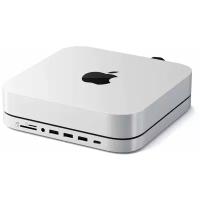 USB док станция с подставкой Satechi Mac Mini Stand & Hub для Mac Mini с корпусом для SSD Enclosure. Цвет: серебристый