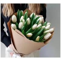 Букет из 25 белых тюльпанов/ арт. 330087/ Радуга Букет