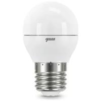 Лампа светодиодная gauss, LED Globe 105102207 E27, G45, 6.5Вт, 4100К
