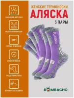 Женские термоноски Bombacho, Аляска, размер 37-41, 3 пары, Фиолетовый