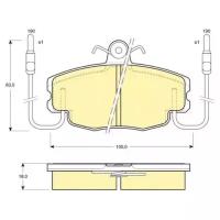 Дисковые тормозные колодки передние GIRLING 6108071 для Peugeot, Renault (4 шт.)