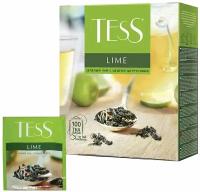 Чай TESS "Lime" зеленый с цедрой цитрусовых, 100 пакетиков в конвертах по 1,5 г, 0920-09