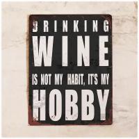 Табличка для бара Wine hobby, 20х30 см