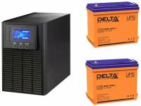 Система резервирования ибп + акб 1000 ВА / 2x 55 Ач для газового отопительного котла ( ИБП ELTENA (INELT) Monolith E 1000LT + 2 Аккумулятора Delta DTM 1255 L)