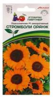 Семена цветов подсолнечник однолетний декоративный "Стромболи Оранж" F1, 10 шт
